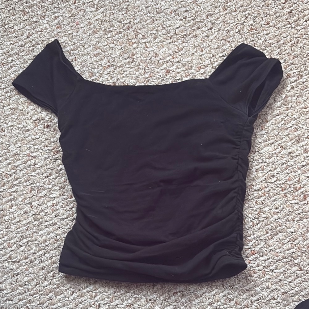 Hollister Black Fitted Asymmetrical Bodysuit